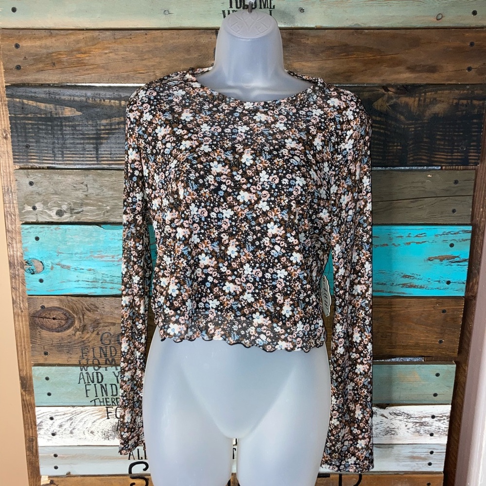 NWT A.U.W Stretch Mesh Crop Top 1X
